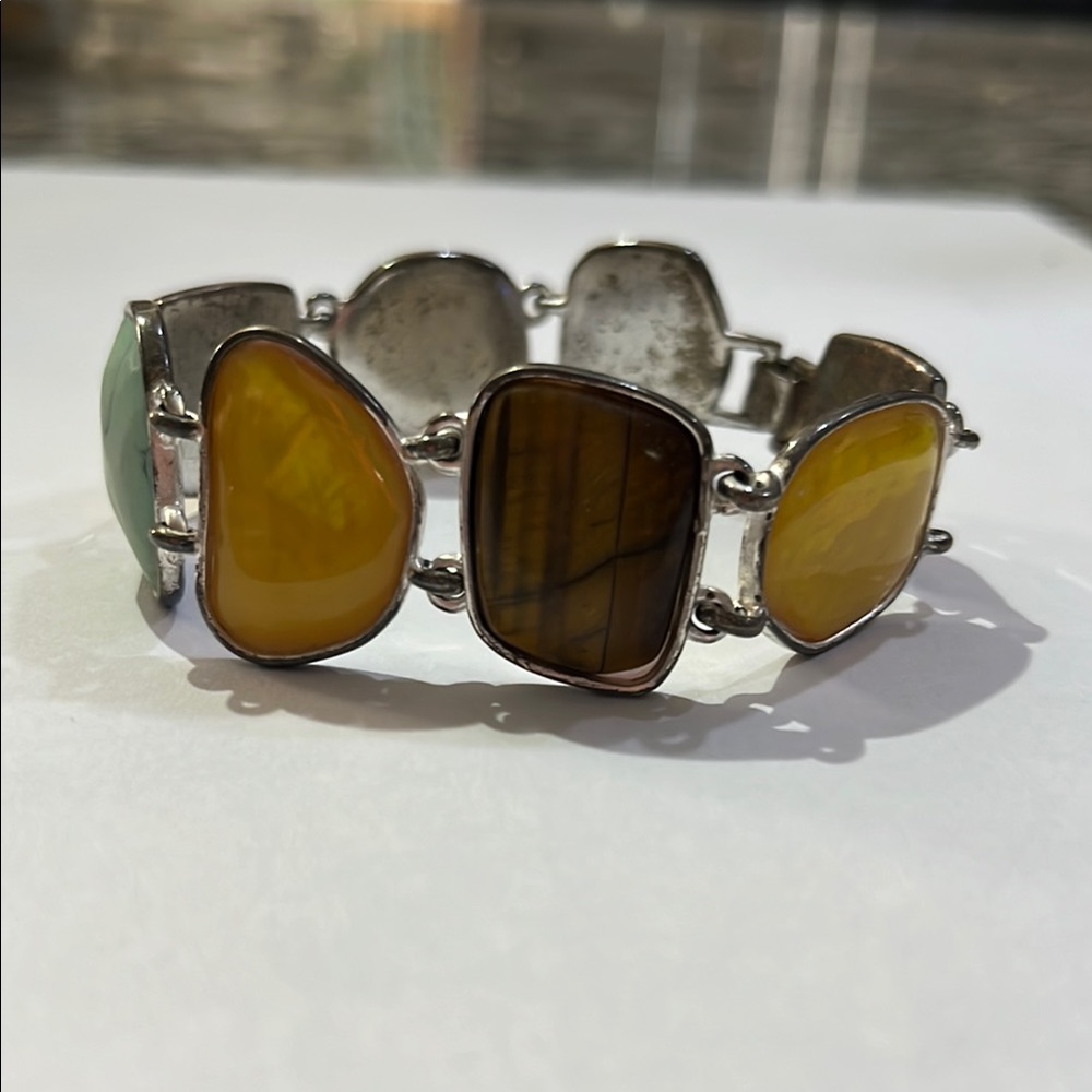 LC Lauren Conrad Yellow and Silver Bracelet with Artisanal Design